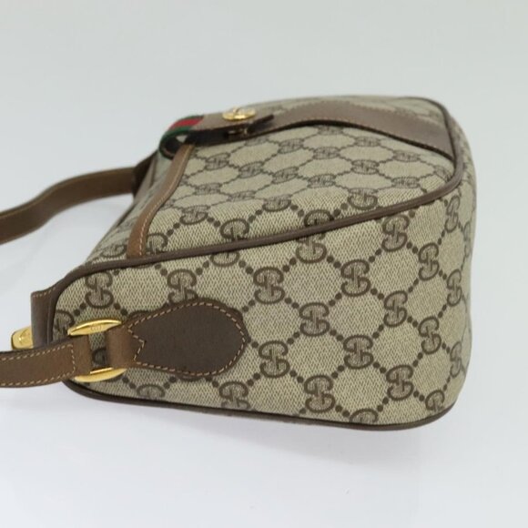 GUCCI GG Supreme Web Sherry Line Shoulder Bag PVC Beige 56 02 032 Auth BA2084 - Picture 4 of 16